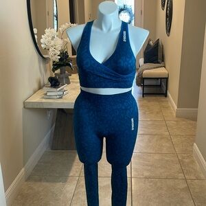 Gymshark Blue Leopard Print Activewear Set
